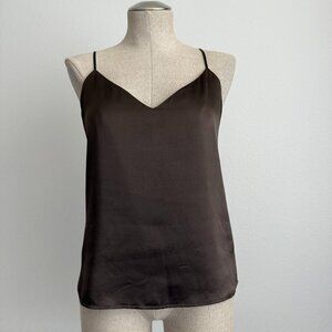 L'Agence Jane Silk Camisole in Dark Cocoa